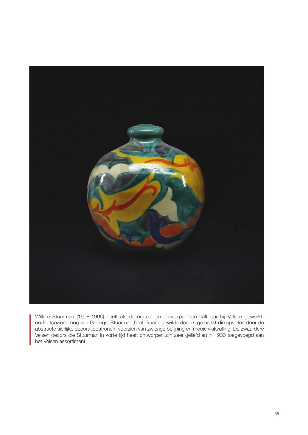 Cataloguspagina 65 met een kleurrijke vaas